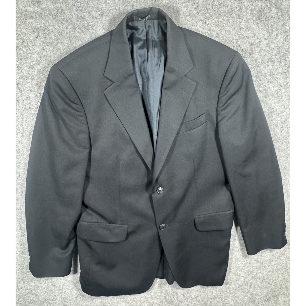 David Taylor 84301 Blazer 40R Black Wool Blend Two Button Sport Coat